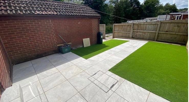 Porcelain Patio & Artificial Grass