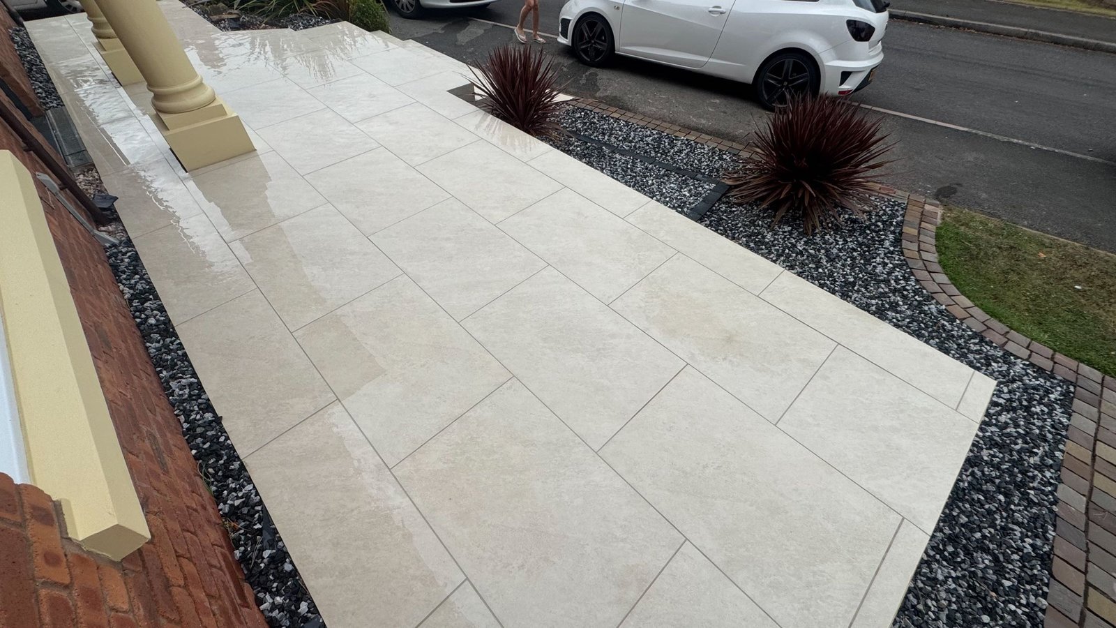 Front Porcelain Patio With Mitred Steps image 7